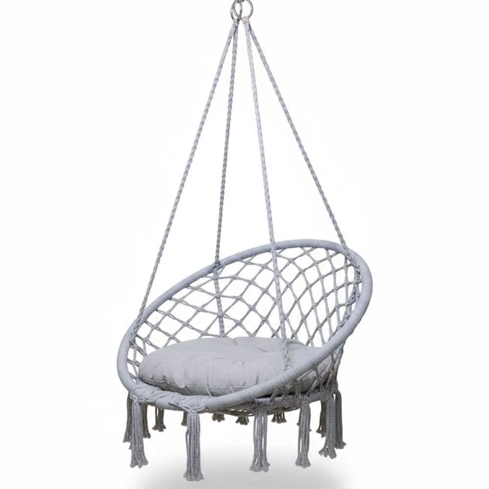 Rede Cadeira Balanço Suspensa Algodao Reforçada Confortavel Resistente Teto Casa Varanda Quintal Area Lazer Sacada
