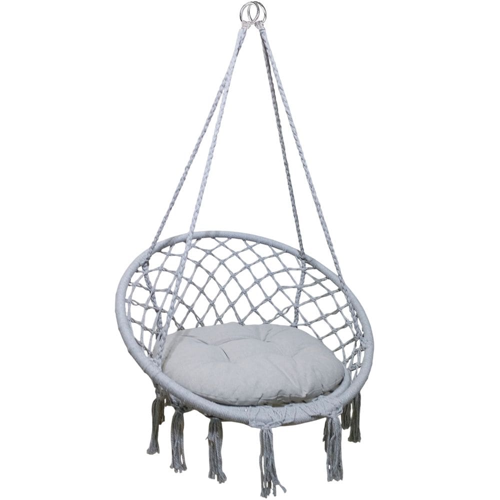 Rede Cadeira Balanço Suspensa Teto Algodao Confortavel Decoraçao Jardim Casa Quintal Varanda Area Lazer Sacada Terraço