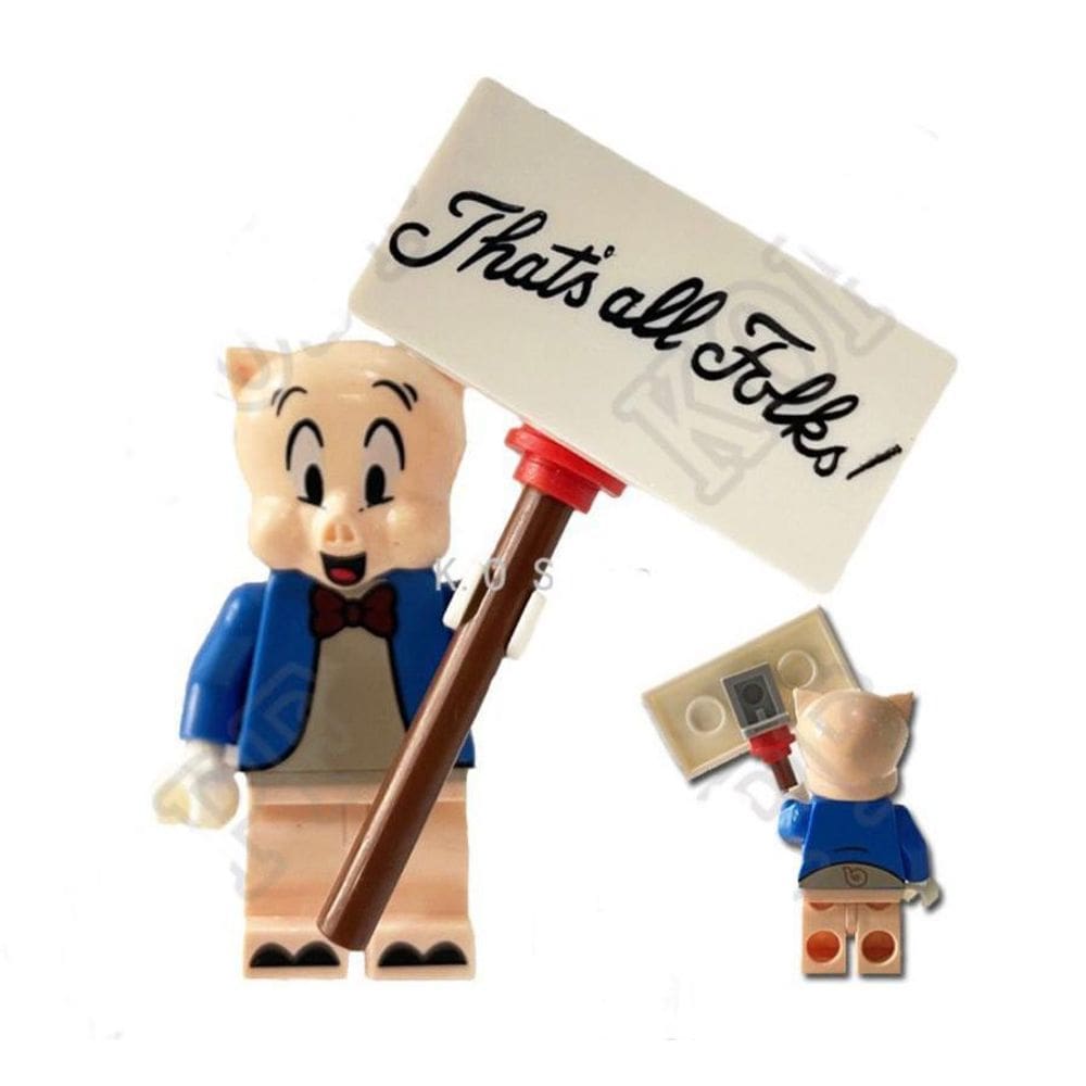 Boneco Blocos De Montar Looney Pig Presuntinho Space Jam