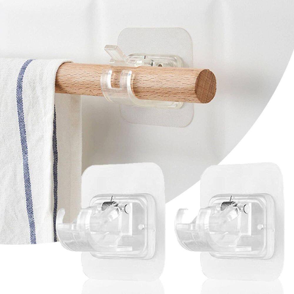 Suporte Adesivo Varão De Cortina Multiuso 04 Peças