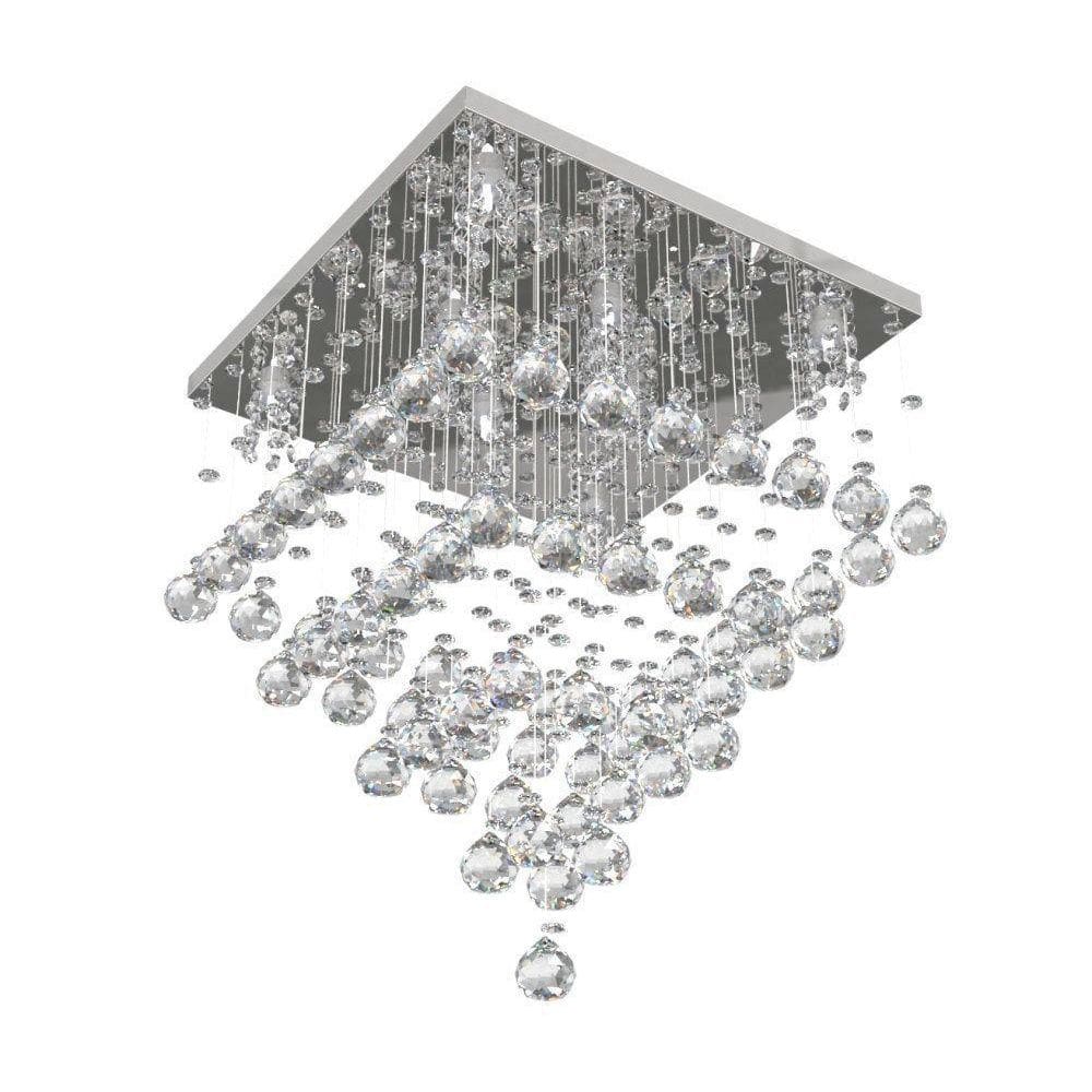 Lustre De Cristal  42X42Cm   Living Hall De Entrada