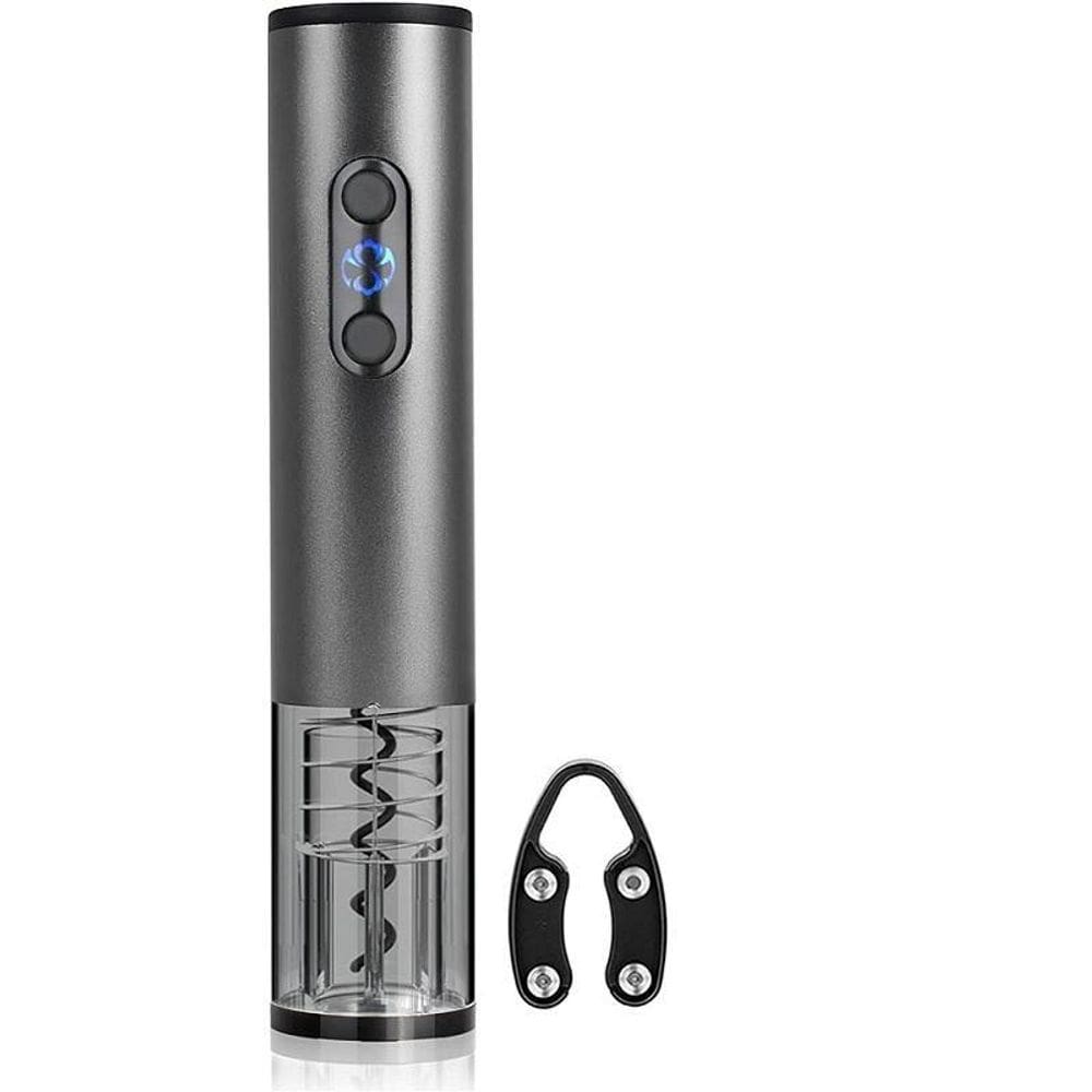 Saca-Rolha Elétrico Recarregável Corta Lacre Preto