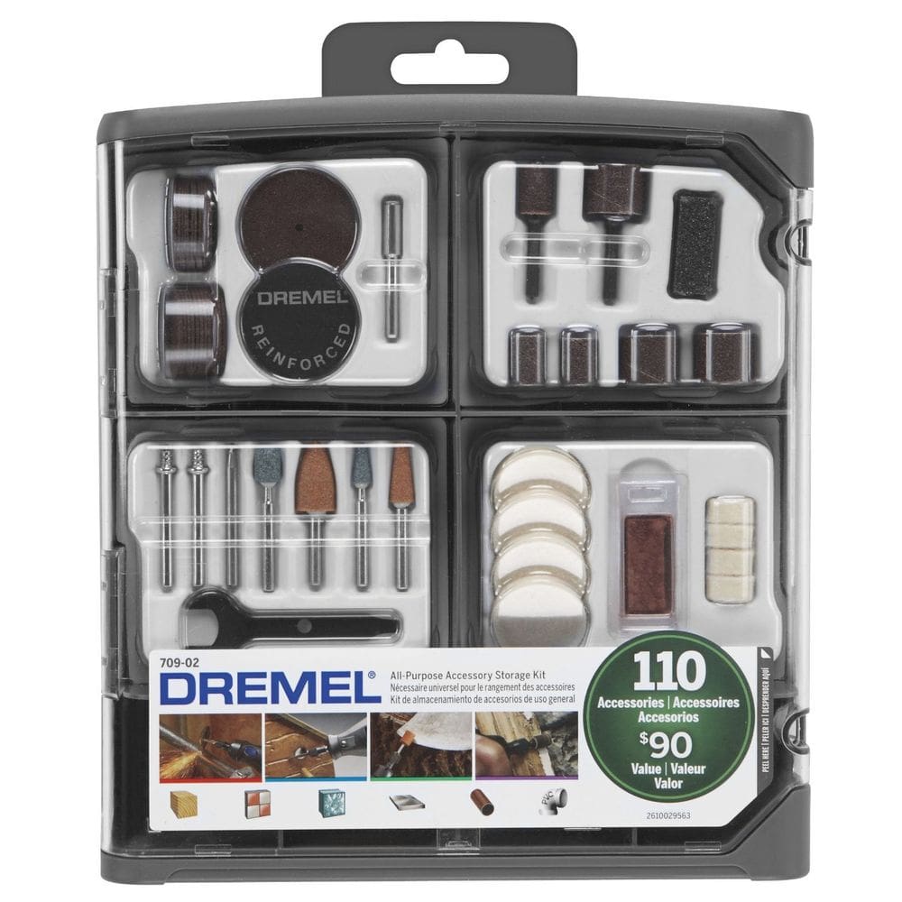 Kit de acessórios para ferramentas rotativas Dremel 709-02 110 peças com estojo