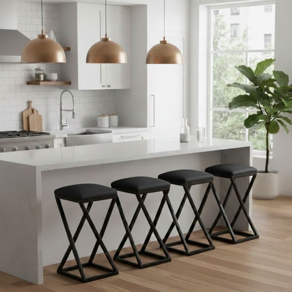 Kit 4 Banqueta Alta 80 cm Bistrô Banco Bancada Cozinha Bar Balcão Corino