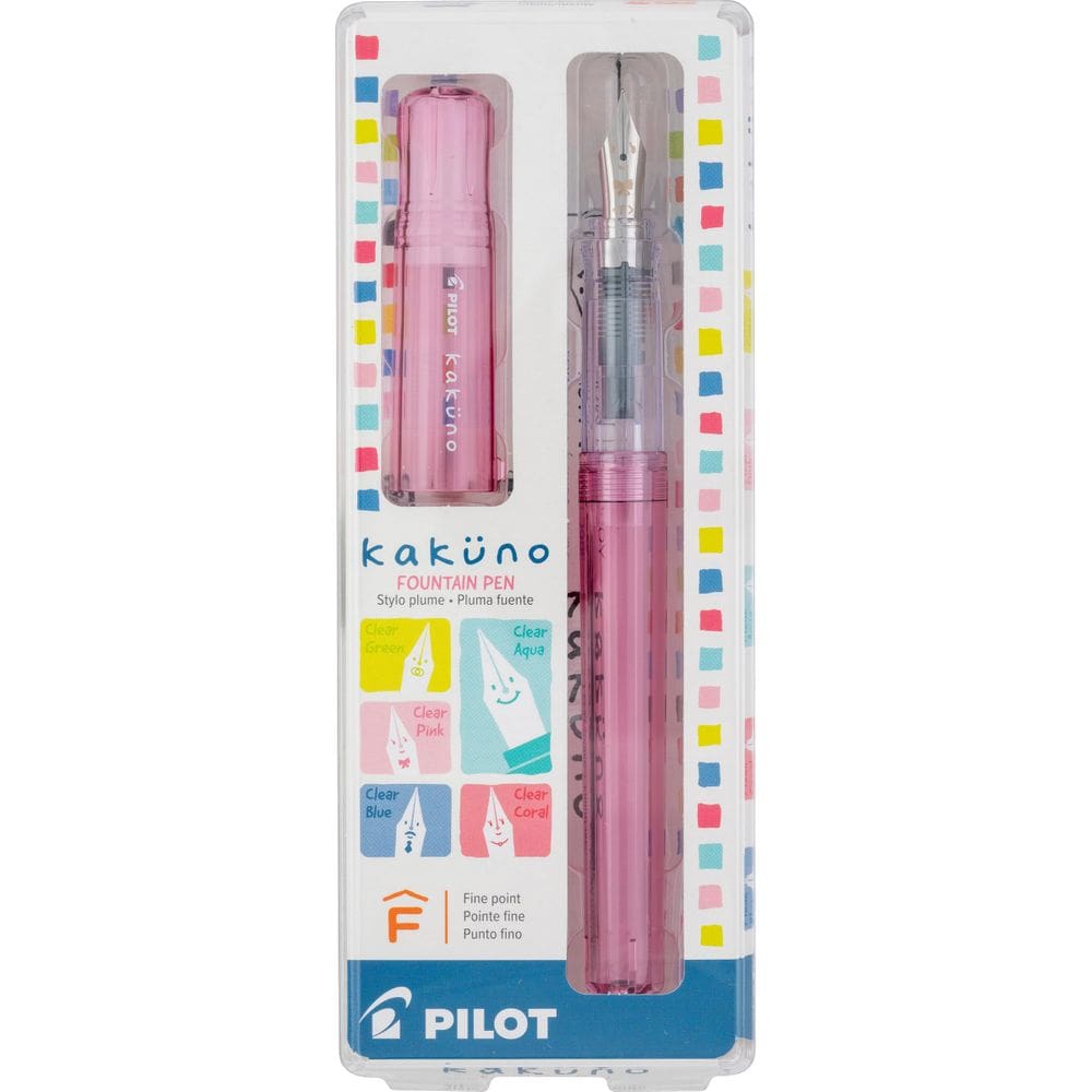 Caneta-tinteiro PILOT Kakuno Pink Barrel Fine Nib Black Ink