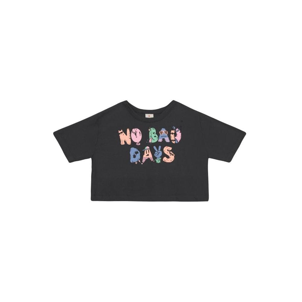 Blusa infantil menina cropped estampada Brandili