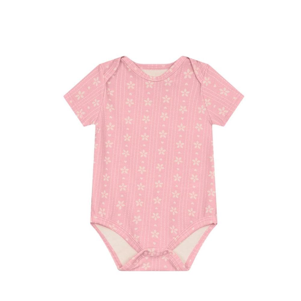 Body bebê menina de florzinhas Brandili Baby