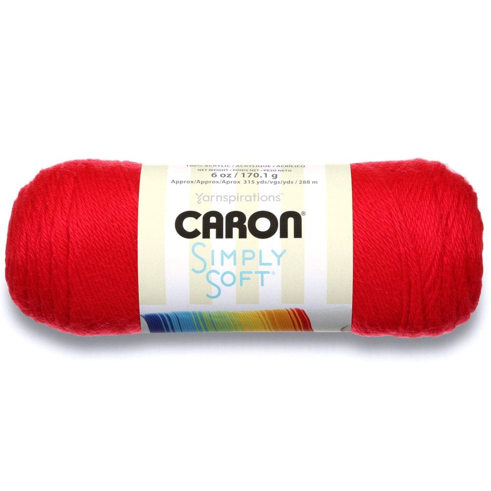 Yarn Caron Simply Soft Solids 100% acrílico 170 g vermelho