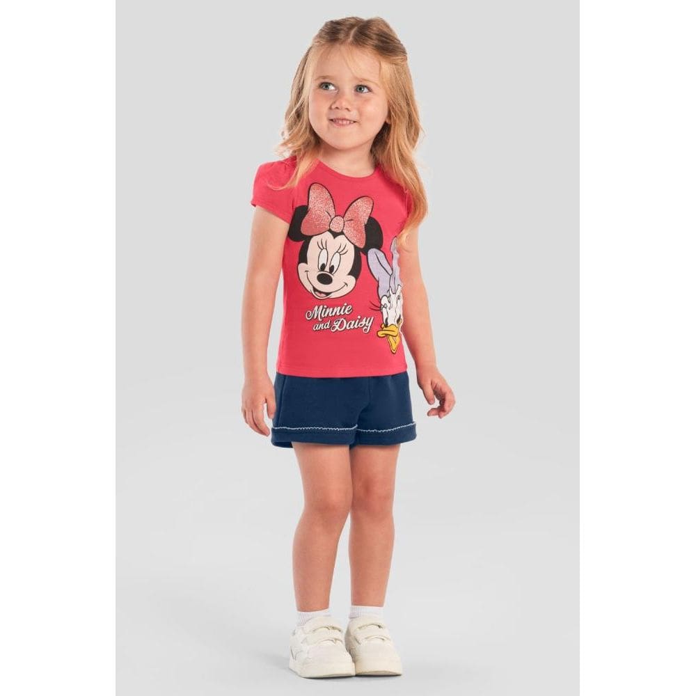 Blusa infantil menina da Minnie Mouse com glitter Brandili