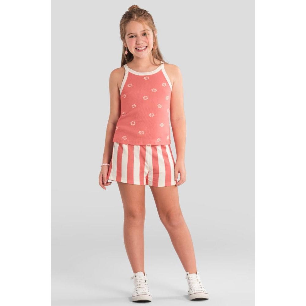 Blusa infantil menina regata floral Brandili