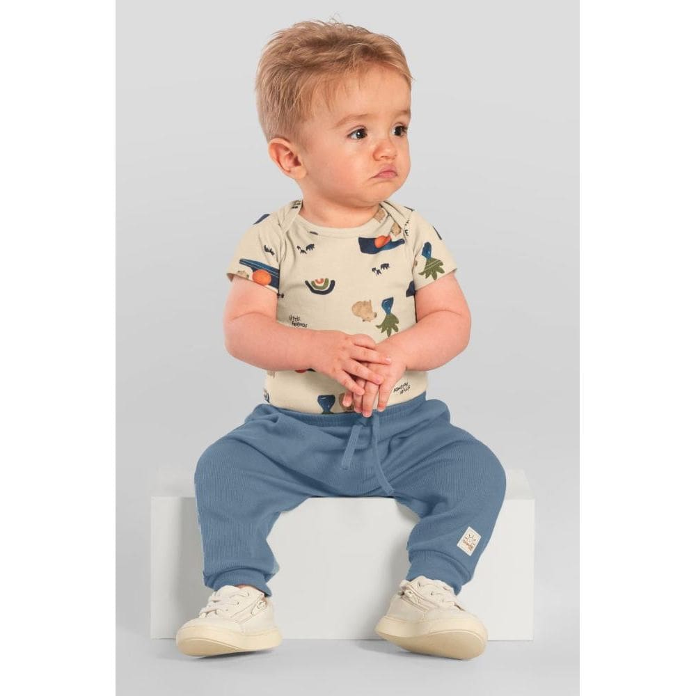Body bebê menino de bichinhos Brandili Baby