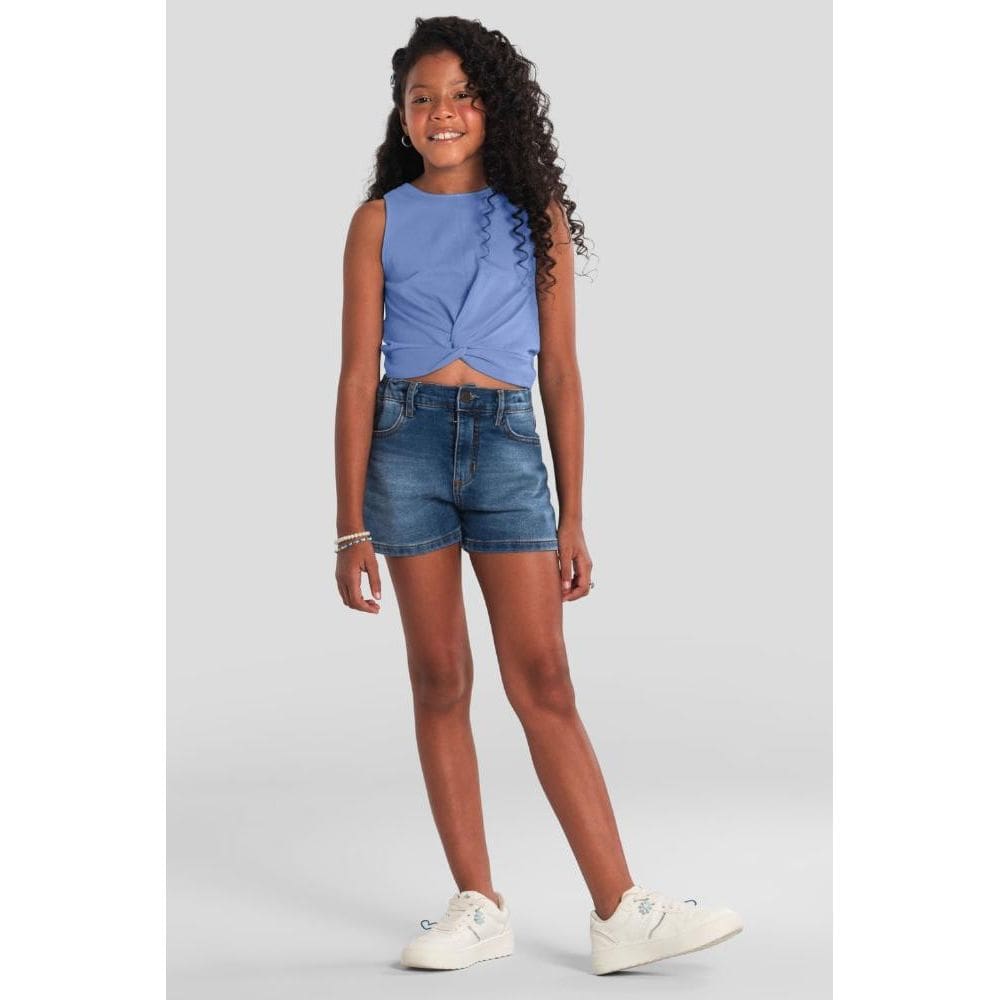 Blusa infantil menina em cotton cropped Brandili
