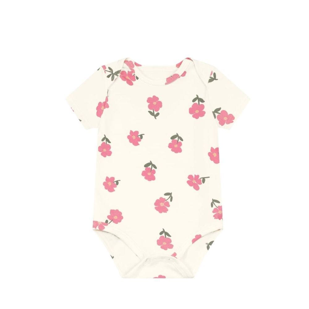 Body bebê menina de flores Brandili Baby