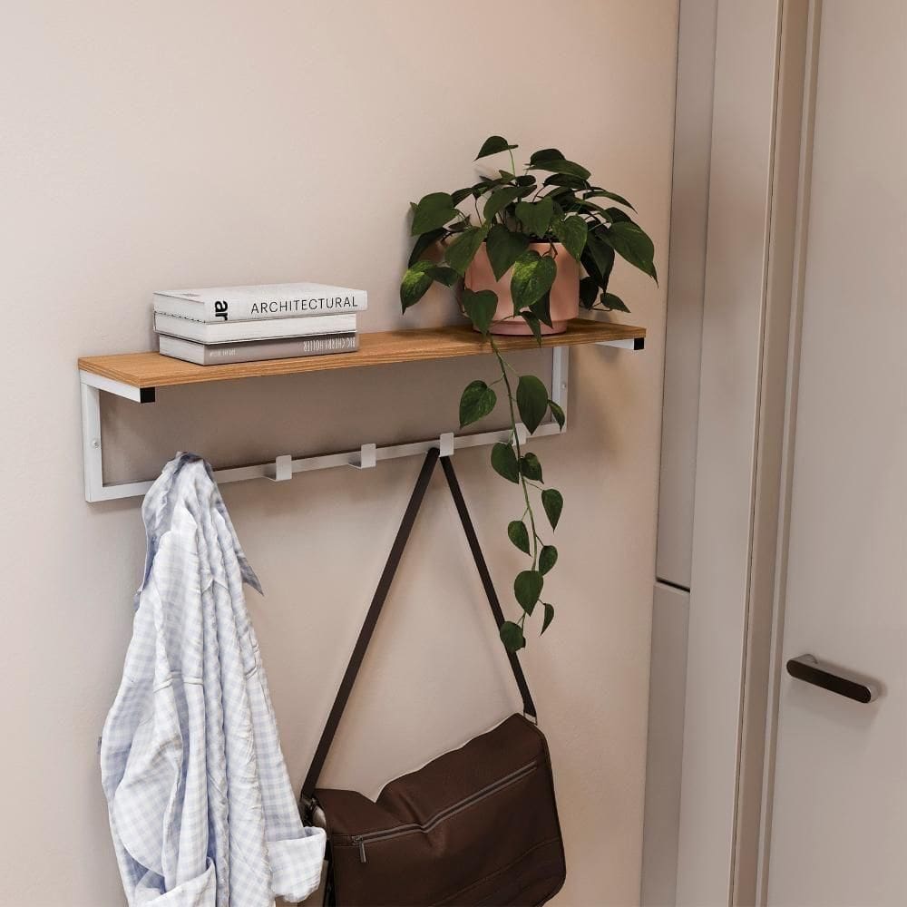 Cabideiro De Parede Kappesberg Canela/branco 69,5cm