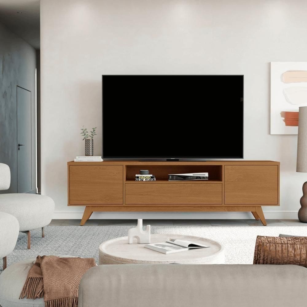 Rack Sala De Estar 2 Portas 1 Gaveta Berlim Freijó Freijó