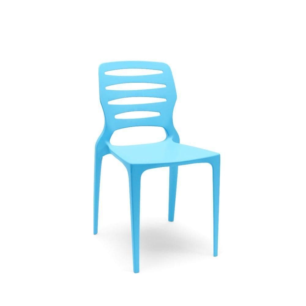 Cadeira Ville Azul Celeste Empilhável Em Polipropileno Plaxmetal