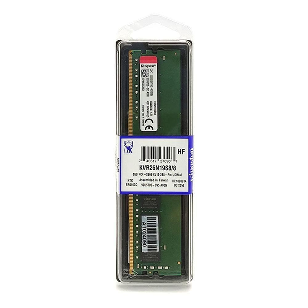 Memória Desktop 8gb Ddr4 2666mhz Kingston Kvr26n19s8-8 Dimm