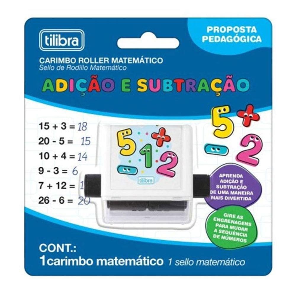 Carimbo Roller Matemático Adição E Subtração - Tilibra