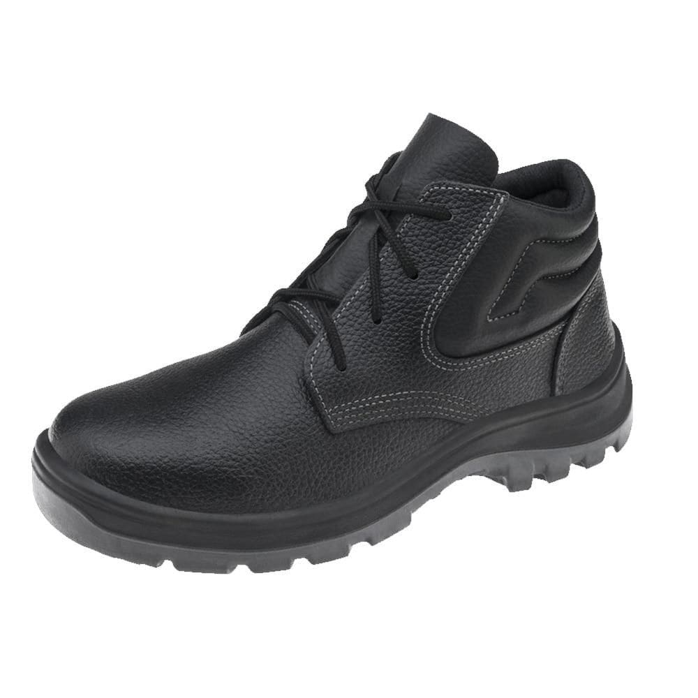 Botina de Segurança em Couro Vulcaflex, Marluvas, Preta, com Cadarço, Nº 39