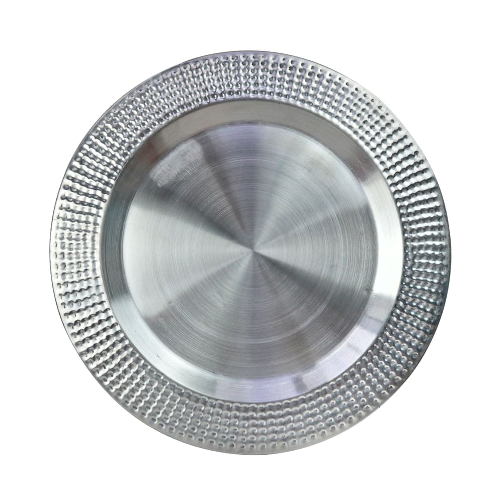 Sousplat De Inox Com Detalhes Na Borda 32Cm