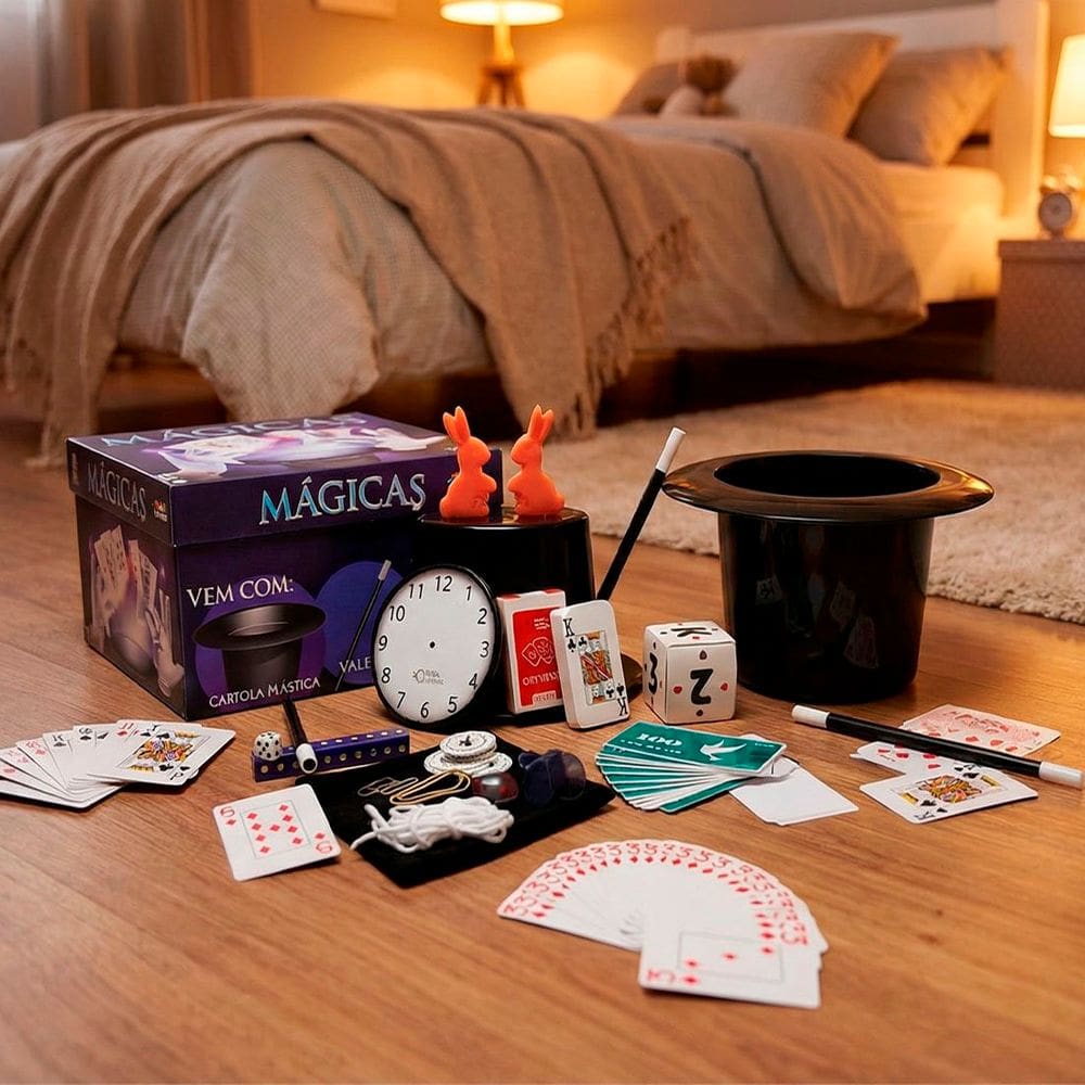 Brinquedo Jogo Truques De Mágicas 30 Magias Cartola Cartas
