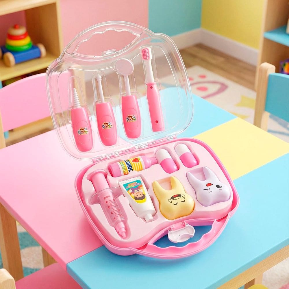Brinquedo Maleta Dentista Médico Odontologia Acessórios 11pç