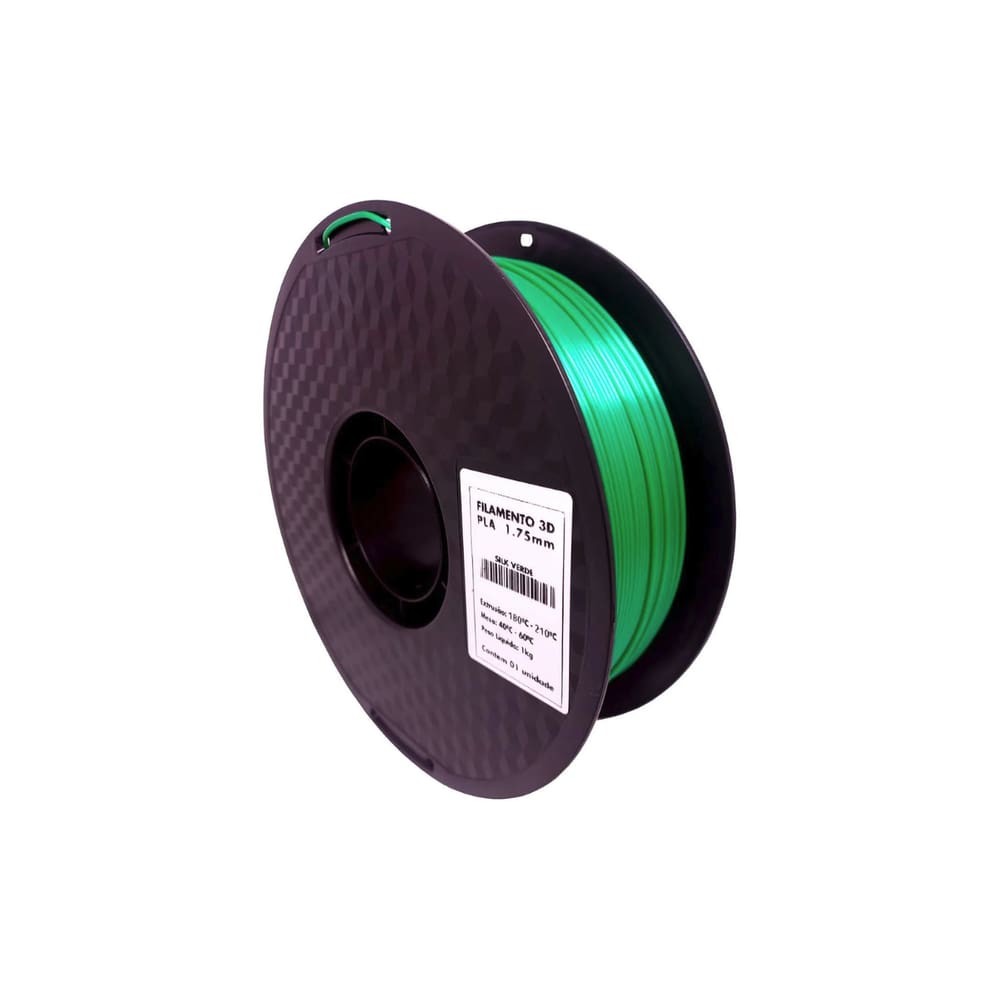Filamento 3D - PLA SILK Verde - Rolo 1KG (1.75mm)