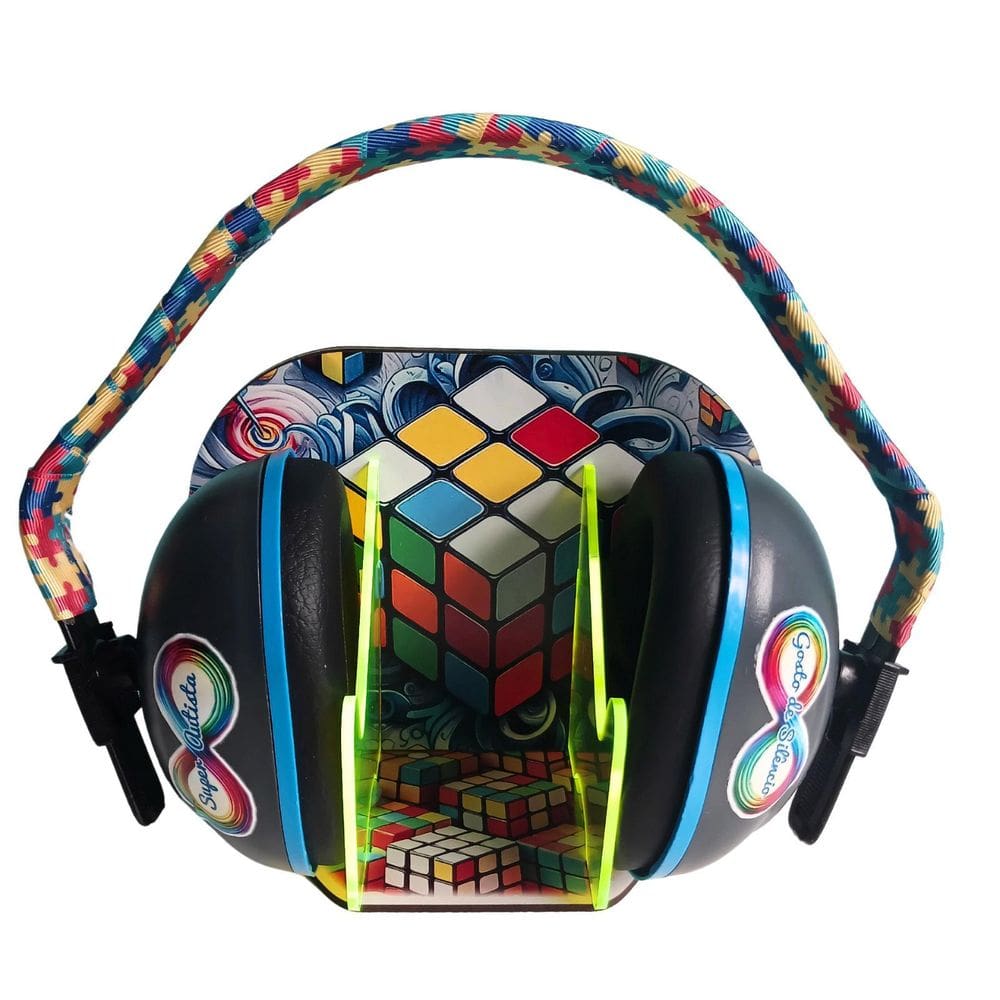 Abafador De Ruido Para Autistas 18 Db E Suporte Fluorescente