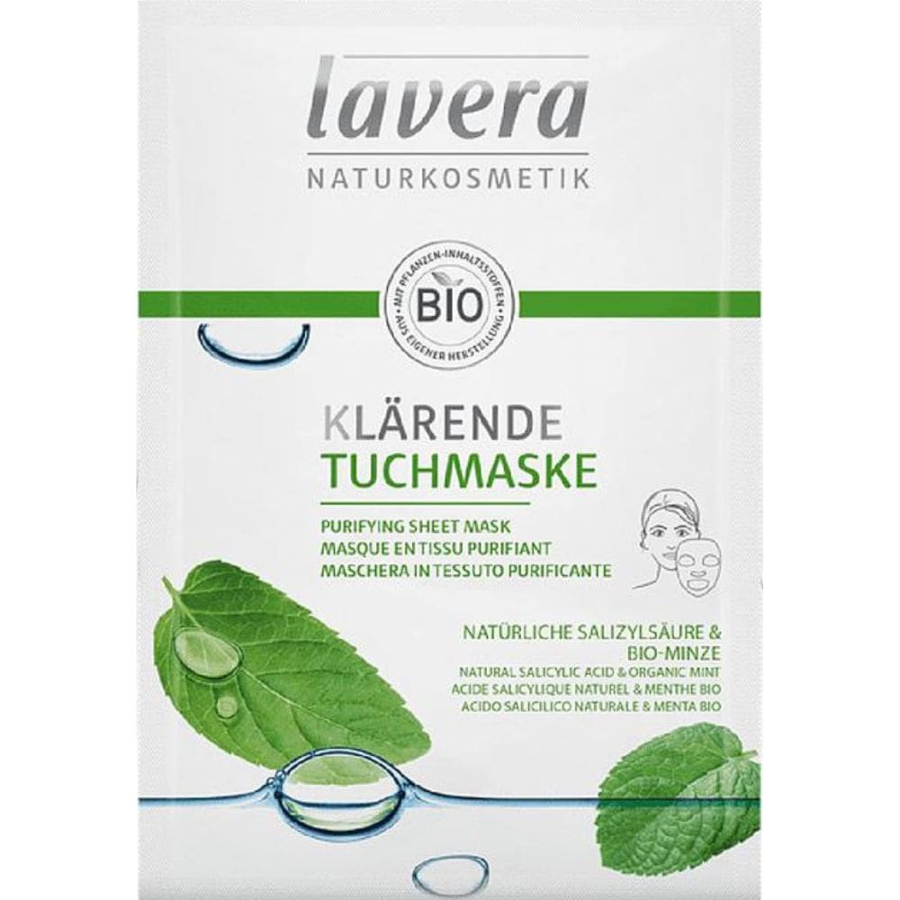 Máscara de lençol LAVERA Purifying 21mL