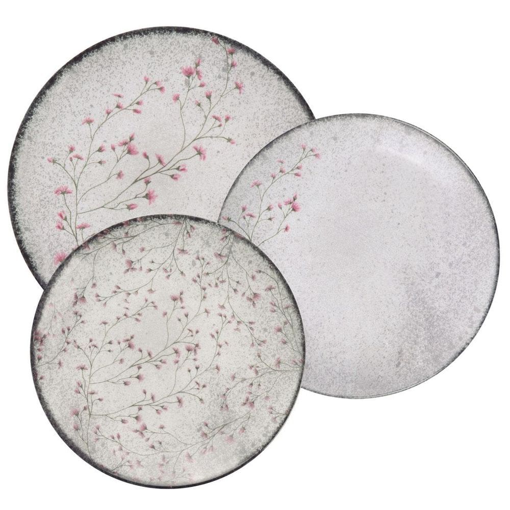 Jogo De Pratos Porcelana Decorada Floralis 12 Pçs Tramontina