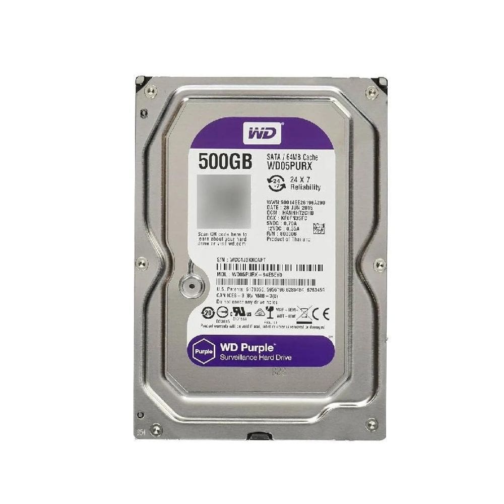 Hd Sata Wd 500Gb Purple Surveillance Wd05Purz