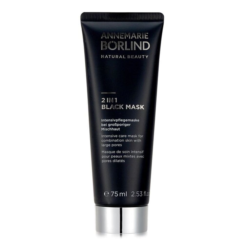 Máscara Annemarie Borlind 2 em 1 preta para cuidados intensivos