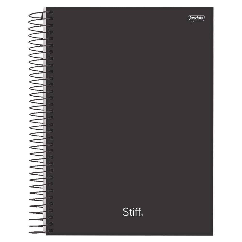 Caderno Universitário Espiral CD 80F Stiff Preto 7720677 - Jandaia