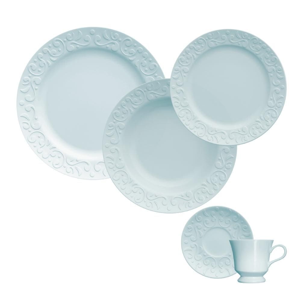 Jogo Jantar Chá 30 Peças Azul Vinta Tassel Germer Porcelanas