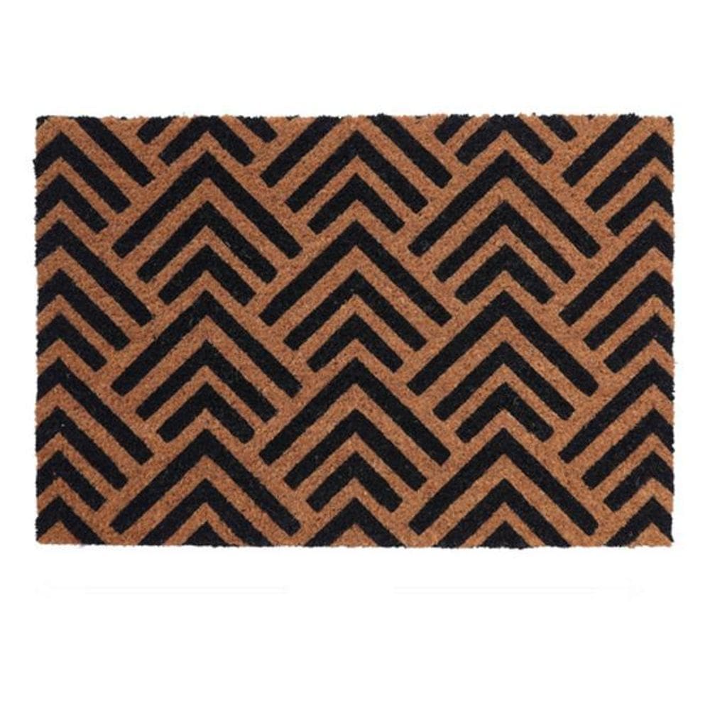 Tapete Retangular Preto Marrom 40X60 Cm Retencao De Sujeira