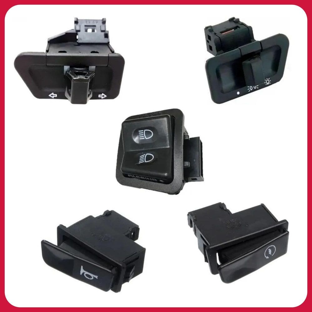 Kit 5 Botões Farol Pisca Buzina Seta Partida Burgman 125