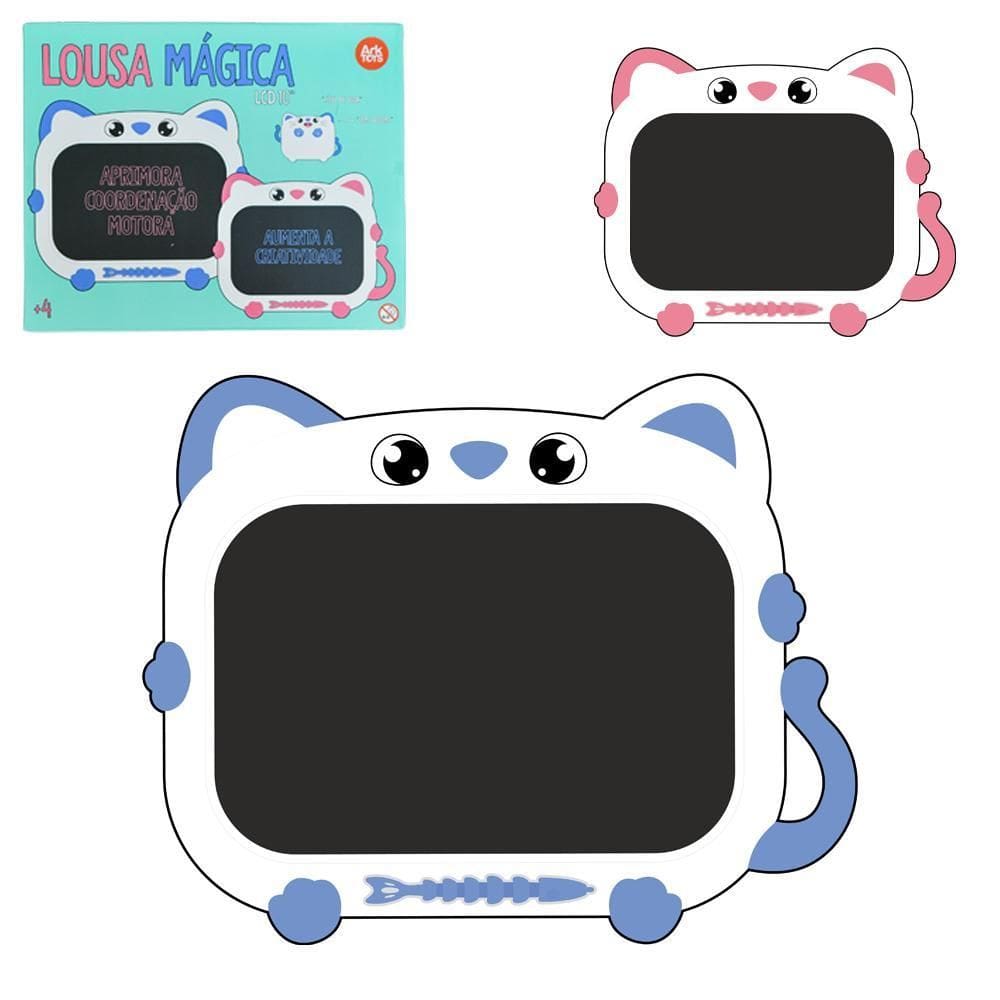 Lousa Infantil Mágica Tela Lcd 10`` Gatinhos Color