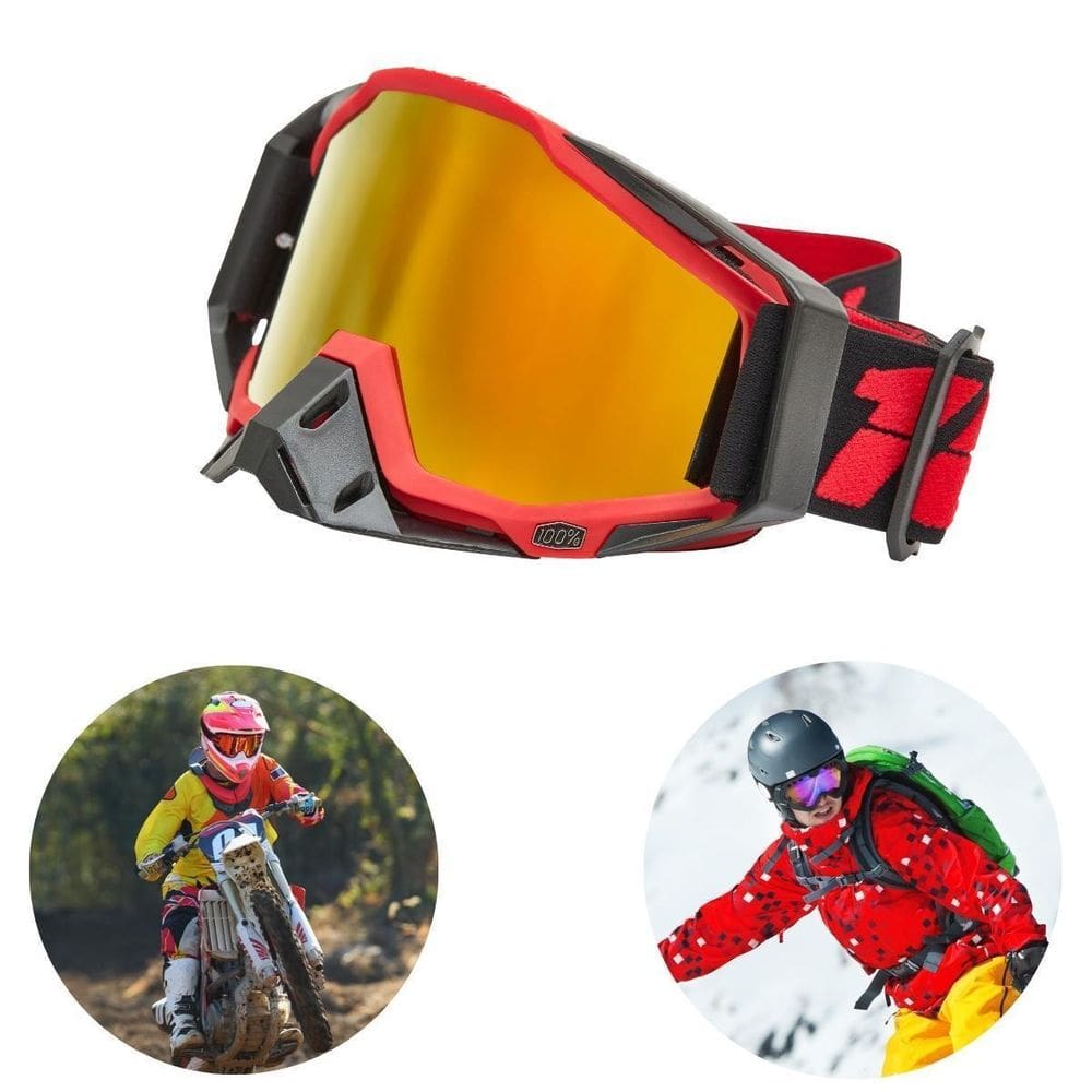 Óculos Esportivo Proteção Motocross Snowboard Vermelho
