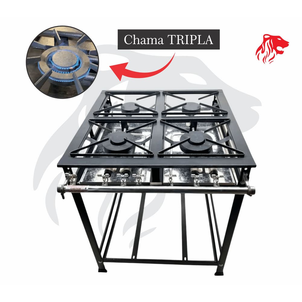 Fogão Industrial 4 Bocas 30x30 P5 Leona