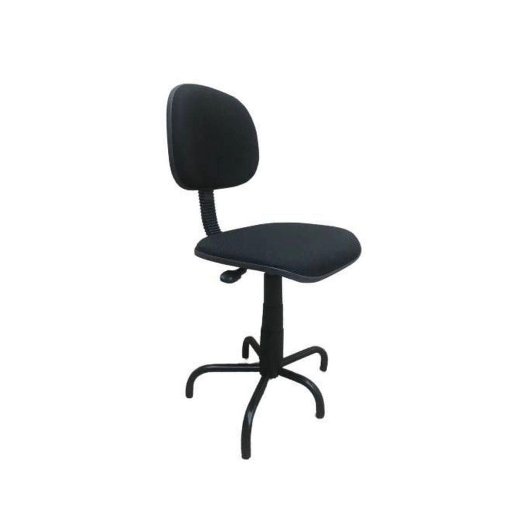 Cadeira Costureira Secretaria Tecido Preto