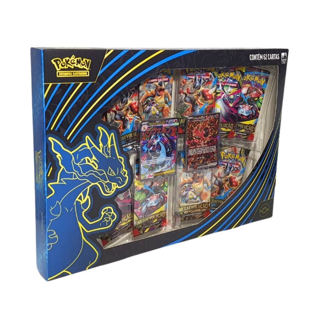 Pokémon Box de Coleção Mega Charizard X ex Jogo de Cartas Copag