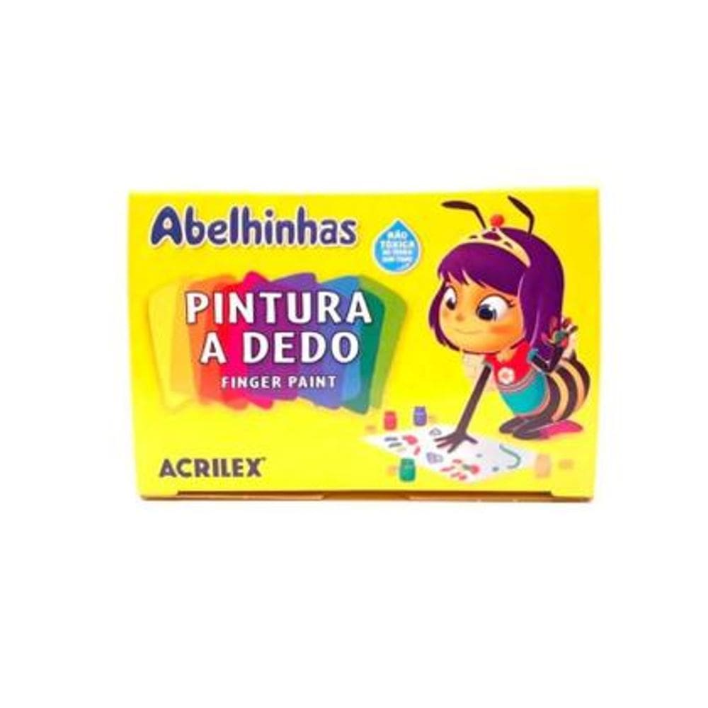 Pintura a Dedo 6 potes 15 ml  acrilex