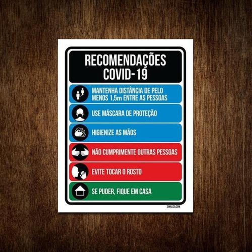 Placa - Recomendações Use Mascara De Proteção Lave, 36X46