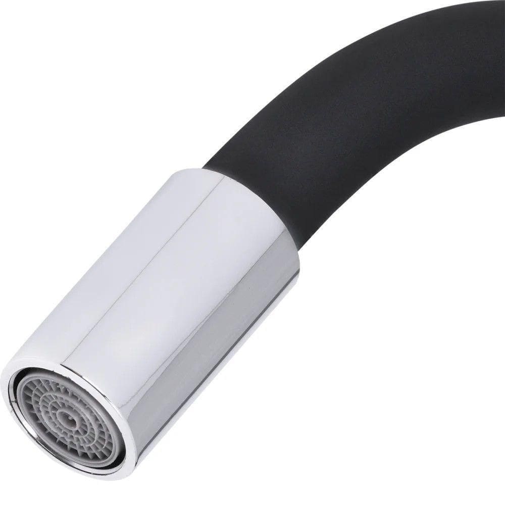 Torneira Para Cozinha Bica Flex Parede Abs Preto Abertura Rápida Gourmet C60 Liege