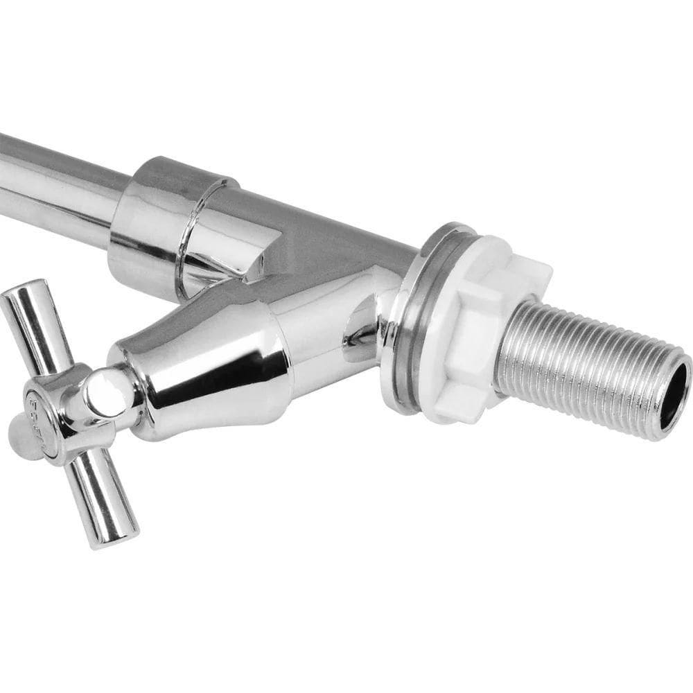 Torneira Para Cozinha Bica Flex Mesa Aço Inox Abs Cromado Abertura Rápida C66 Gourmet Liege