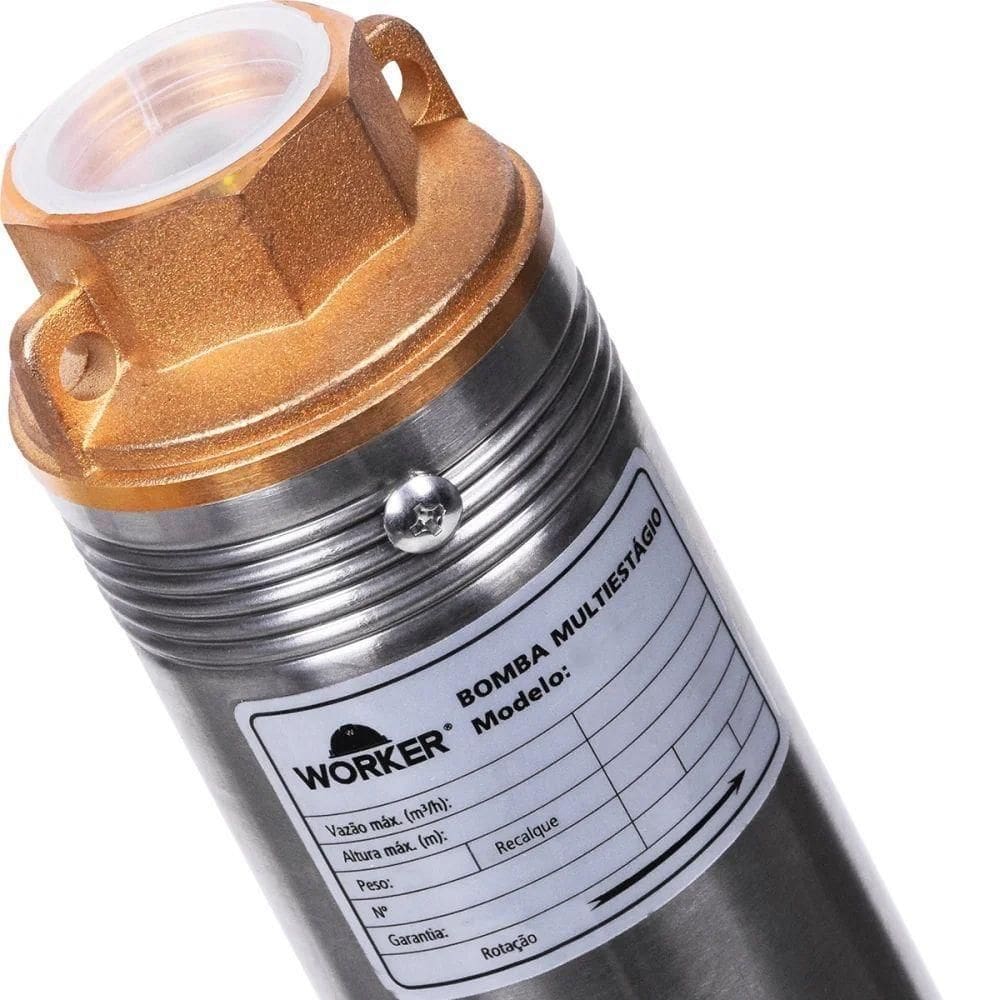 Bomba Submersa 3`` Tipo Caneta Multiestágio 1hp 18 Estágio 127v Worker