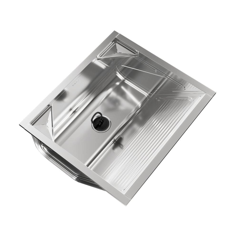 Tanque para Lavanderia em Aço Inox de Embutir 500 Polido 60,8x53,6x26,5cm 48 Litros GhelPlus Inox