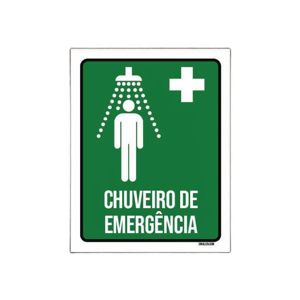 Placa Sinalização Ambiente Chuveiro Emergência 36X46