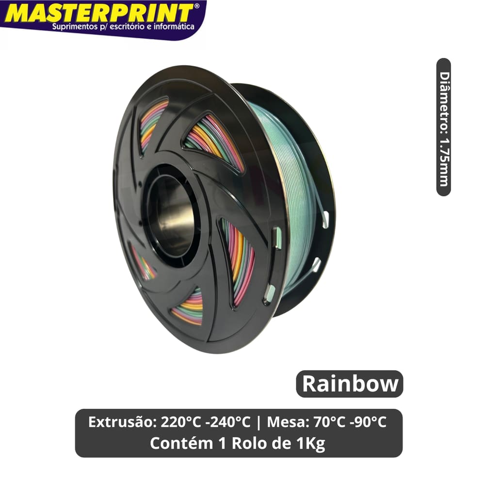 Filamento 3D - PETG Rainbow - Rolo 1KG (1.75mm)