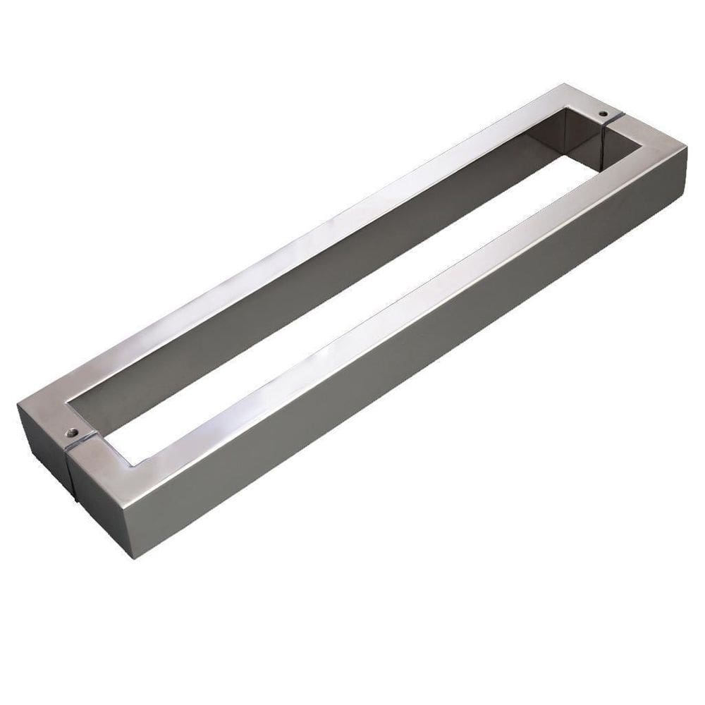 Puxador Duplo Inox Escovado 40x20mm - Portas Madeira/Vidro